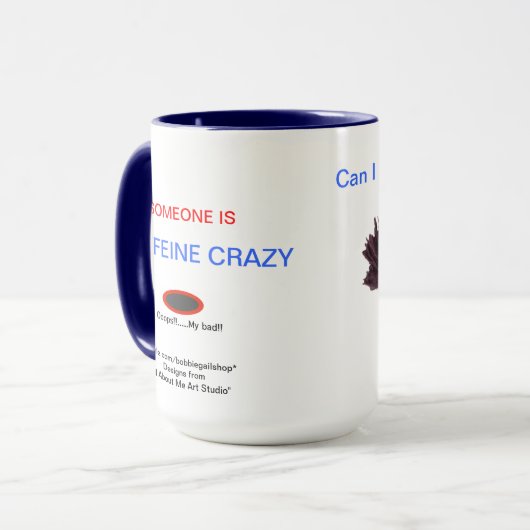 Coffein Crazy Tasse (Vorderseite Links)