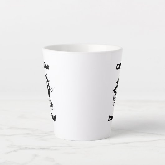 Coffein-Incoming! Funny Bee mit Eimer Cartoon Milchtasse (Vorderseite)