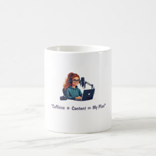 "Coffein + Inhalt = Mein Plan" Kaffeetasse