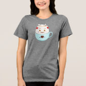 Coffein & Kindness Coffee Cup Sticker - Niedlich Tri-Blend Shirt (Vorderseite)