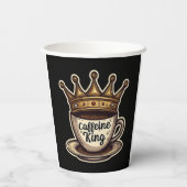 Coffein King - von Kaffee gekrönt Pappbecher (Rückseite)