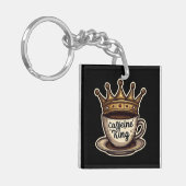 Coffein King - von Kaffee gekrönt Schlüsselanhänger (Vorderseite links)