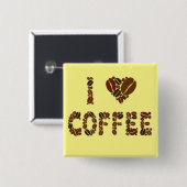 Coffein Lover - Kaffeebohnen Button (Vorne & Hinten)