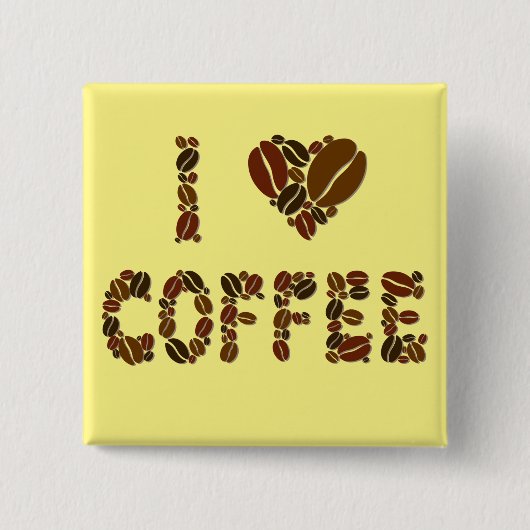 Coffein Lover - Kaffeebohnen Button (Vorderseite)