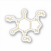Coffein Molecule Aufkleber (Vorderseite)
