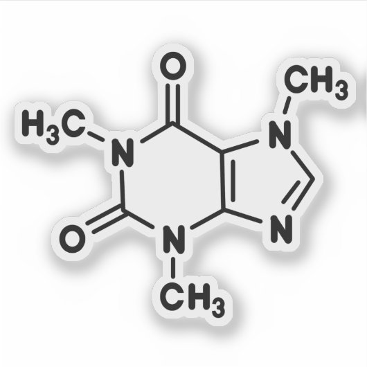 Coffein Molecule Aufkleber (Vorderseite)