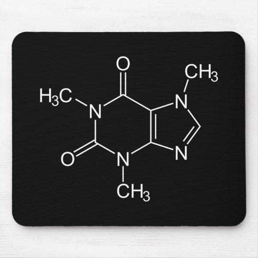 Coffein Molecule Black Mouse Pad Mousepad (Vorne)
