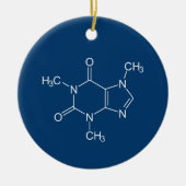 Coffein Molecule Blauer Keramik Ornament (Vorne)