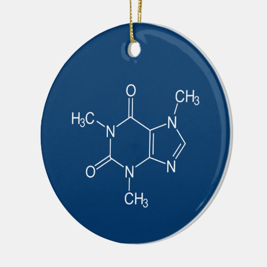 Coffein Molecule Blauer Keramik Ornament (Links)