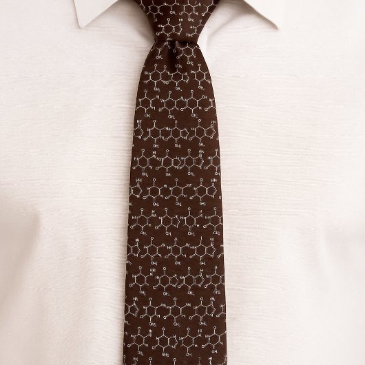 Coffein Molecule Brown Krawatte