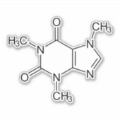 Coffein Molecule Chemistry Coffee Atome Aufkleber (Vorderseite)