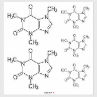Coffein Molecule Chemistry Coffee Atome Aufkleber