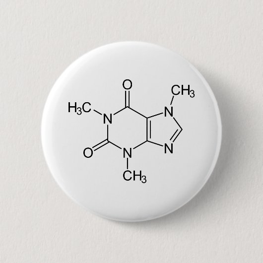 Coffein Molecule Chemistry Coffee Atome Button (Vorderseite)