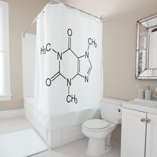 Coffein Molecule Chemistry Coffee Atome Duschvorhang (Beispiel)