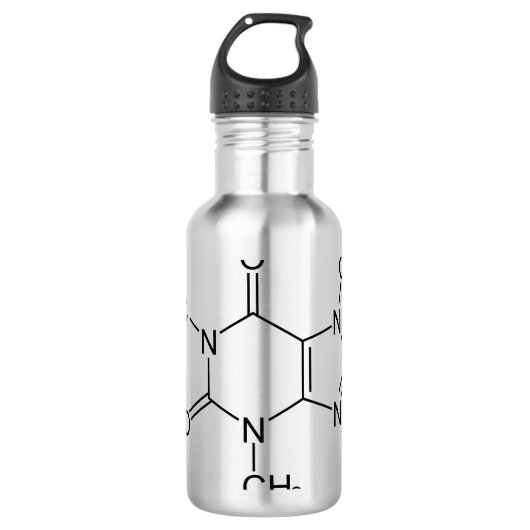 Coffein Molecule Chemistry Coffee Atome Edelstahlflasche (Vorderseite)