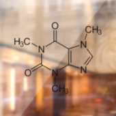 Coffein Molecule Chemistry Coffee Atome Fensteraufkleber (Blatt 2)