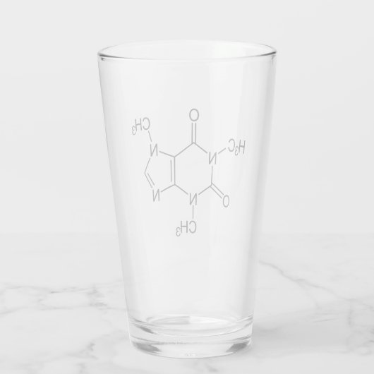 Coffein Molecule Chemistry Coffee Atome Glas (Rückseite)