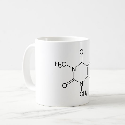 Coffein Molecule Chemistry Coffee Atome Kaffeetasse (Vorderseite Links)