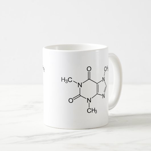 Coffein Molecule Chemistry Coffee Atome Kaffeetasse (VorderseiteRechts)