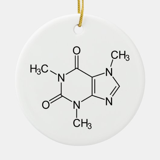 Coffein Molecule Chemistry Coffee Atome Keramik Ornament (Vorne)