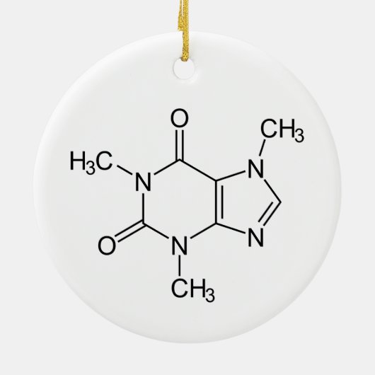 Coffein Molecule Chemistry Coffee Atome Keramik Ornament (Hinten)