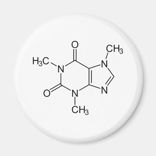 Coffein Molecule Chemistry Coffee Atome Magnet (Vorne)