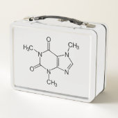 Coffein Molecule Chemistry Coffee Atome Metall Brotdose (Rückseite)