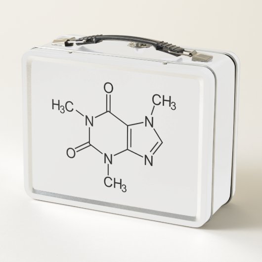 Coffein Molecule Chemistry Coffee Atome Metall Brotdose (Rückseite)