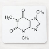 Coffein Molecule Chemistry Coffee Atome Mousepad (Vorne)