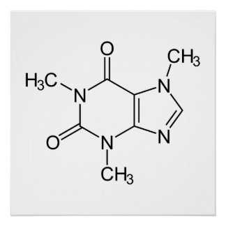 Coffein Molecule Chemistry Coffee Atome Poster