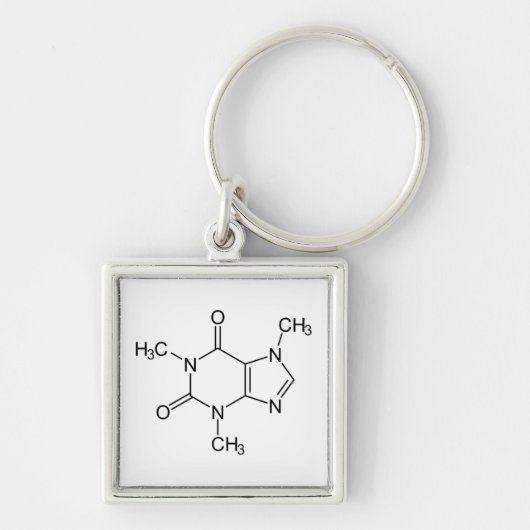 Coffein Molecule Chemistry Coffee Atome Schlüsselanhänger (Vorne)
