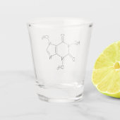 Coffein Molecule Chemistry Coffee Atome Schnapsglas (Rückseite)