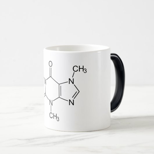 Coffein Molecule Chemistry Coffee Atome Verwandlungstasse (VorderseiteRechts)