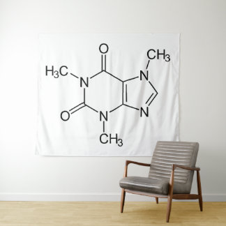 Coffein Molecule Chemistry Coffee Atome Wandteppich