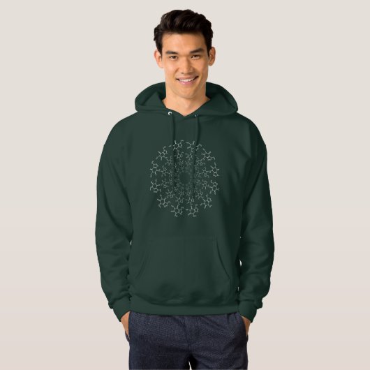 Coffein Molecule Green Hoodie (Vorne ganz)
