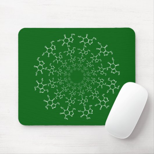 Coffein Molecule Green Mouse Pad Mousepad (Mit Mouse)