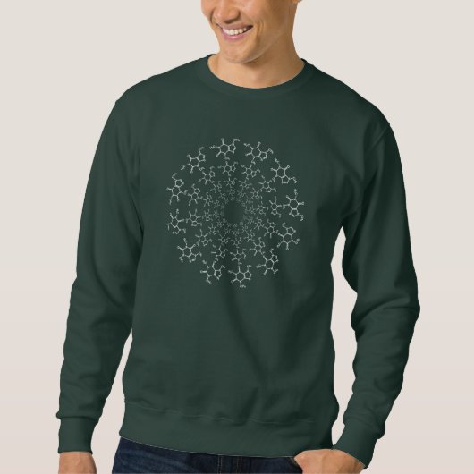 Coffein Molecule Green Sweatshirt (Vorderseite)