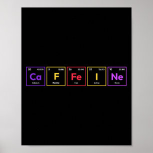 Coffein Molecule Kaffee Chemische Formel Chemiker Poster