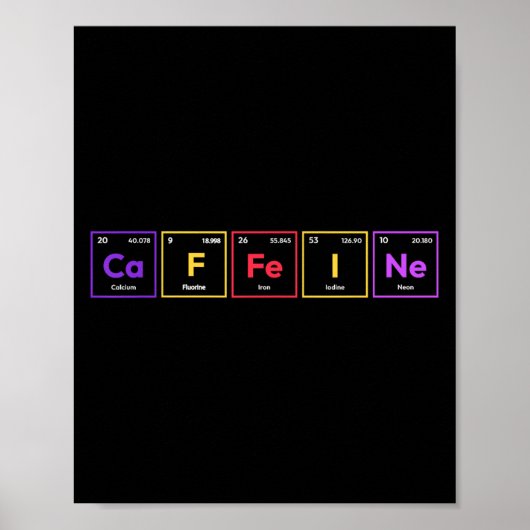 Coffein Molecule Kaffee Chemische Formel Chemiker Poster (Vorne)