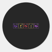 Coffein Molecule Kaffee Chemische Formel Chemiker Runder Aufkleber (Vorderseite)