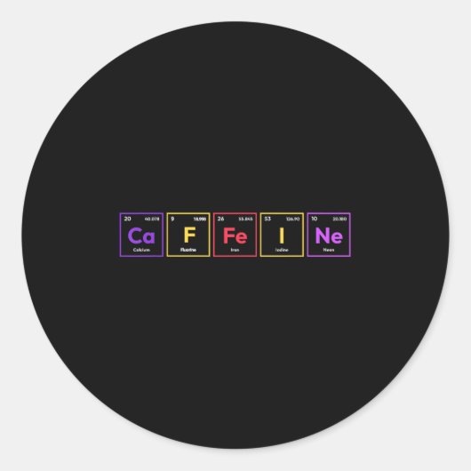 Coffein Molecule Kaffee Chemische Formel Chemiker Runder Aufkleber (Vorderseite)