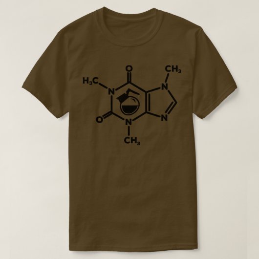Coffein Molecule Kaffeekanne liebt Formel Funny T-Shirt (Design vorne)