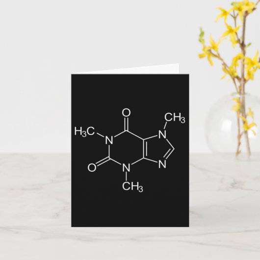 Coffein Molecule Kaffeeliebhaber Karte (Gelbe Blume)