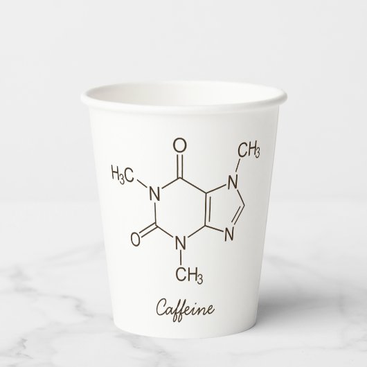 Coffein Molecule Kaffeeliebhaber Personalisiert Pappbecher (Rückseite)