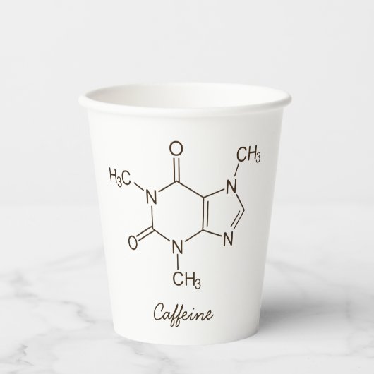 Coffein Molecule Kaffeeliebhaber Personalisiert Pappbecher (Vorderseite)
