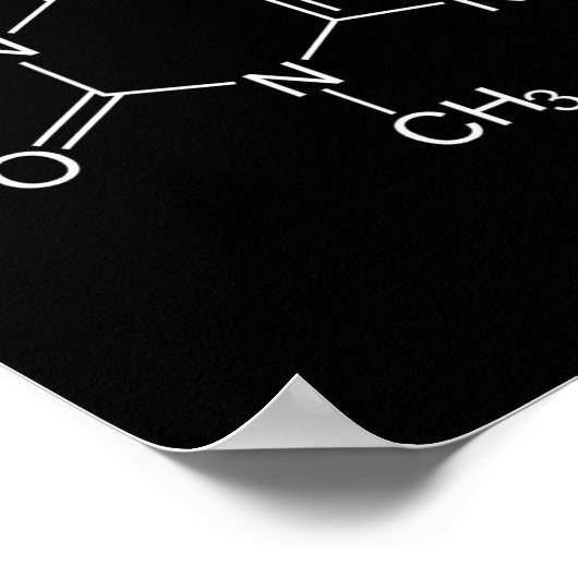 Coffein Molecule Kaffeeliebhaber Poster (Ecke)