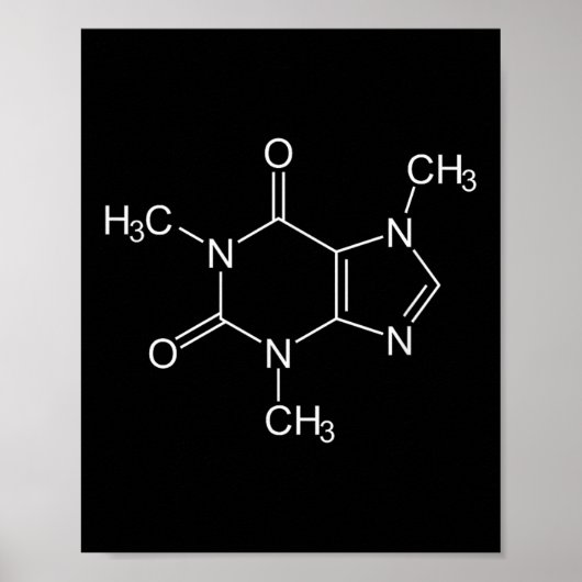 Coffein Molecule Kaffeeliebhaber Poster (Vorne)
