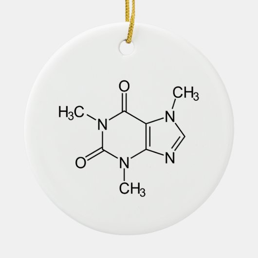 Coffein Molecule Keramik Ornament (Vorne)