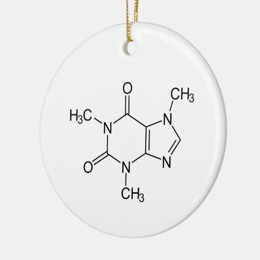 Coffein Molecule Keramik Ornament (Links)