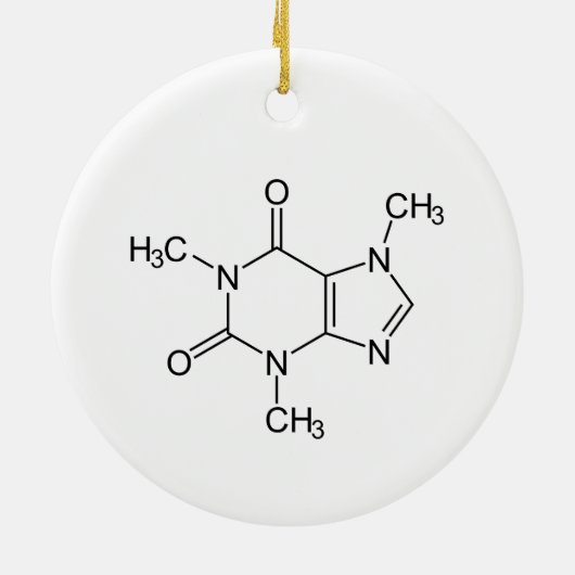 Coffein Molecule Keramik Ornament (Hinten)